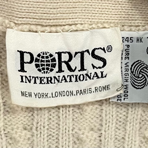 Vintage 90s Cable Pure Virgin Knit Wool Sweater Vest - Cream/Beige - Size S - Picture 4 of 6